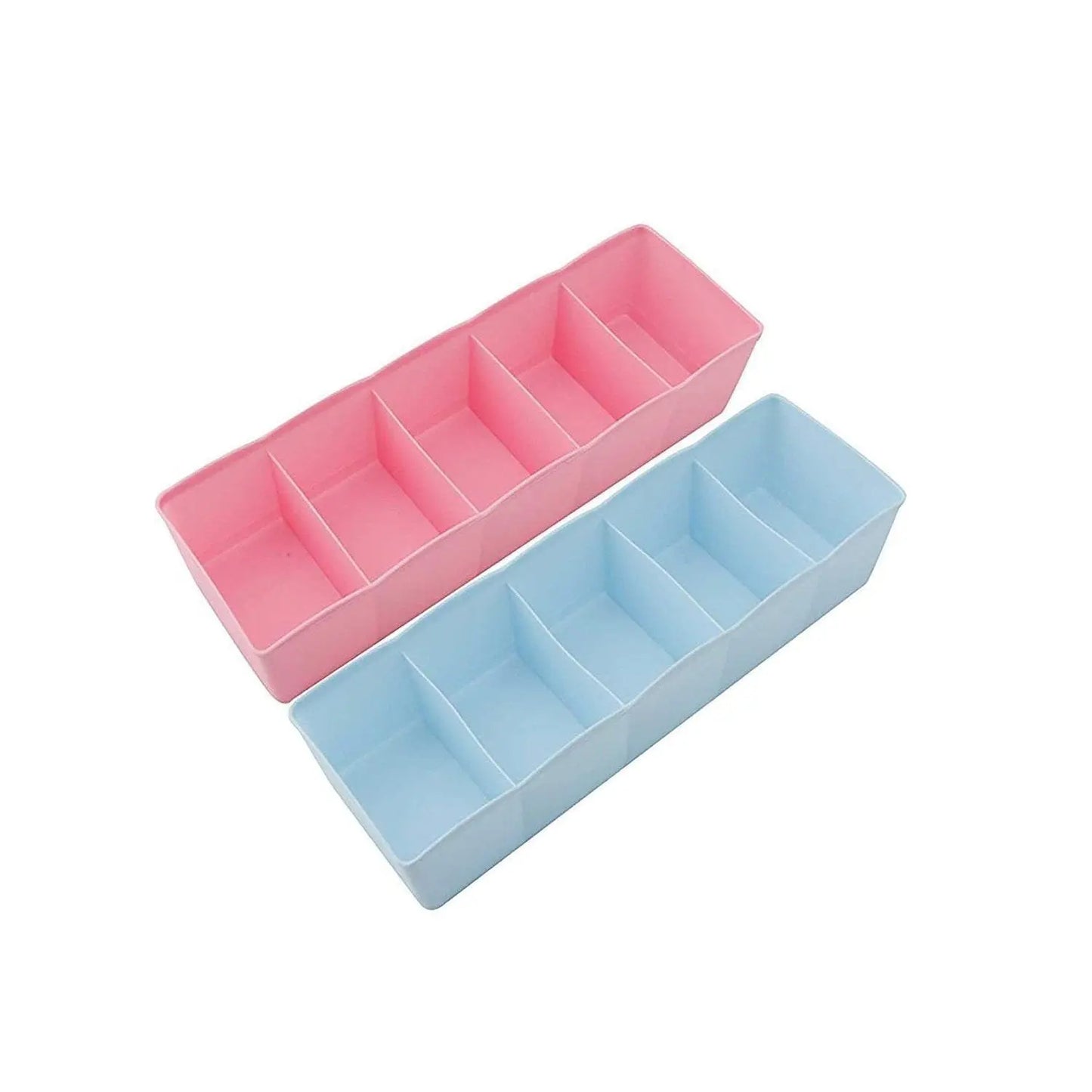 5 - Compartment Storage Box for Socks, Handkerchiefs & Underwear – Pack of 2 | Closet Organizer - Chestore