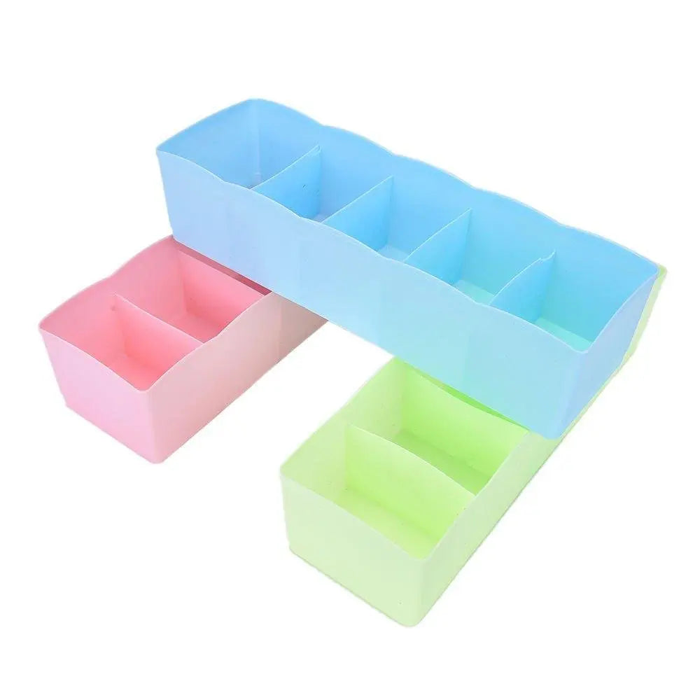 5 - Compartment Storage Box for Socks, Handkerchiefs & Underwear – Pack of 2 | Closet Organizer - Chestore