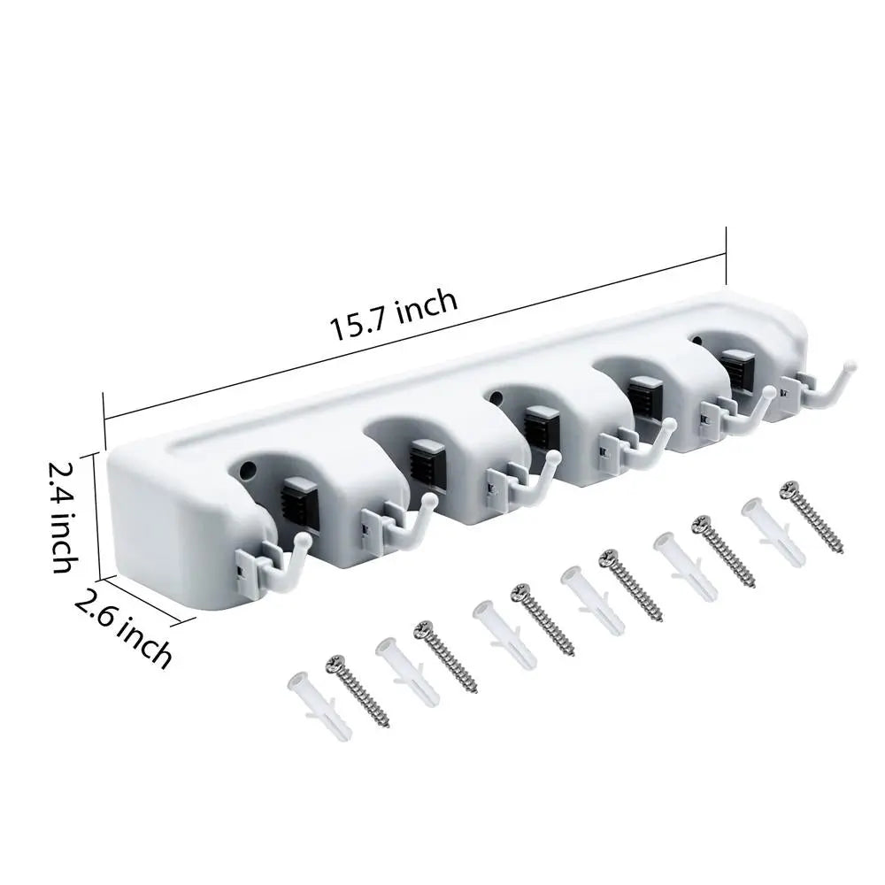 5 - Layer Multipurpose Wall Mounted Organizer – Ultimate Mop & Broom Holder - Chestore