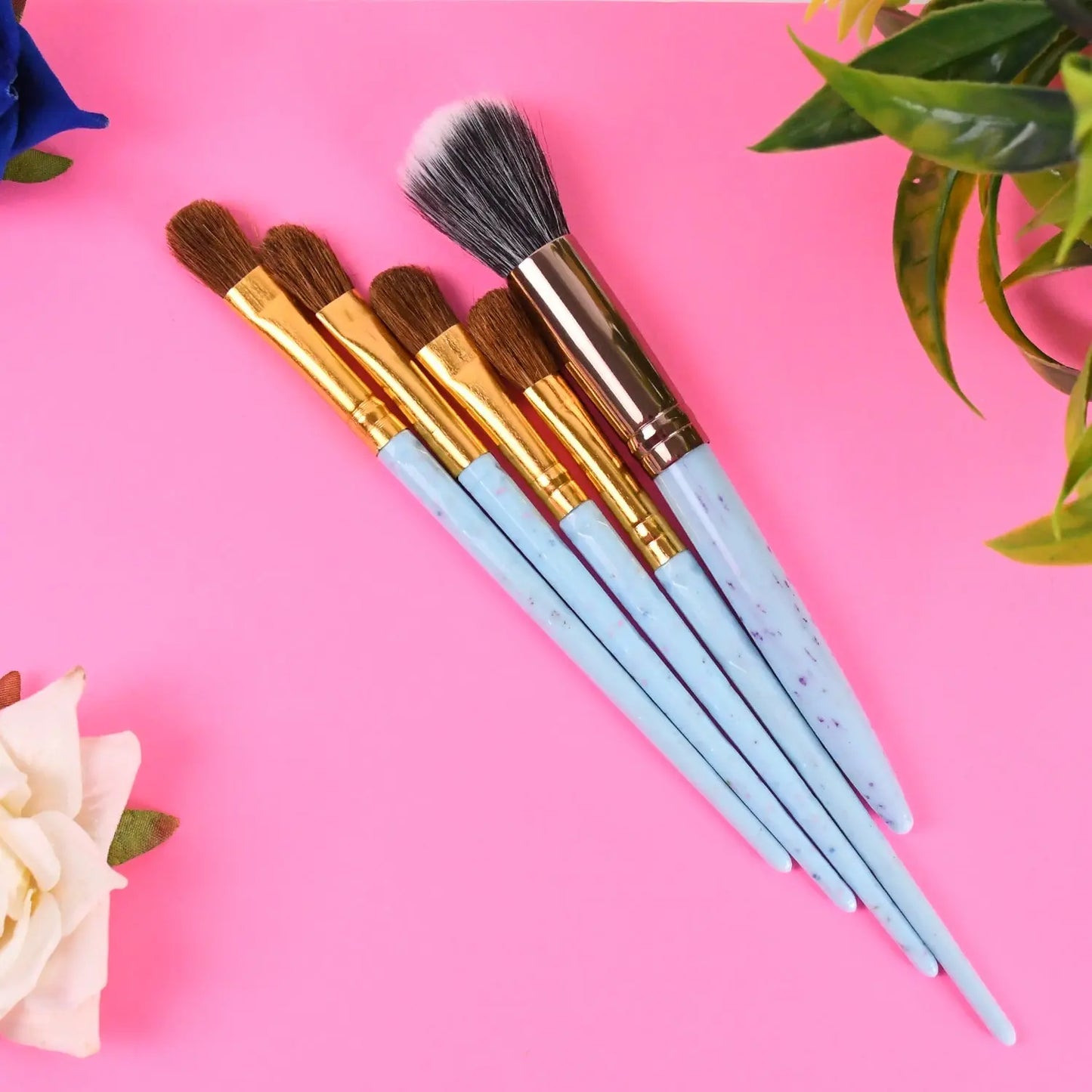 5pc Makeup Brush Tools Kit (5 Pcs Set Mix Color) - Chestore