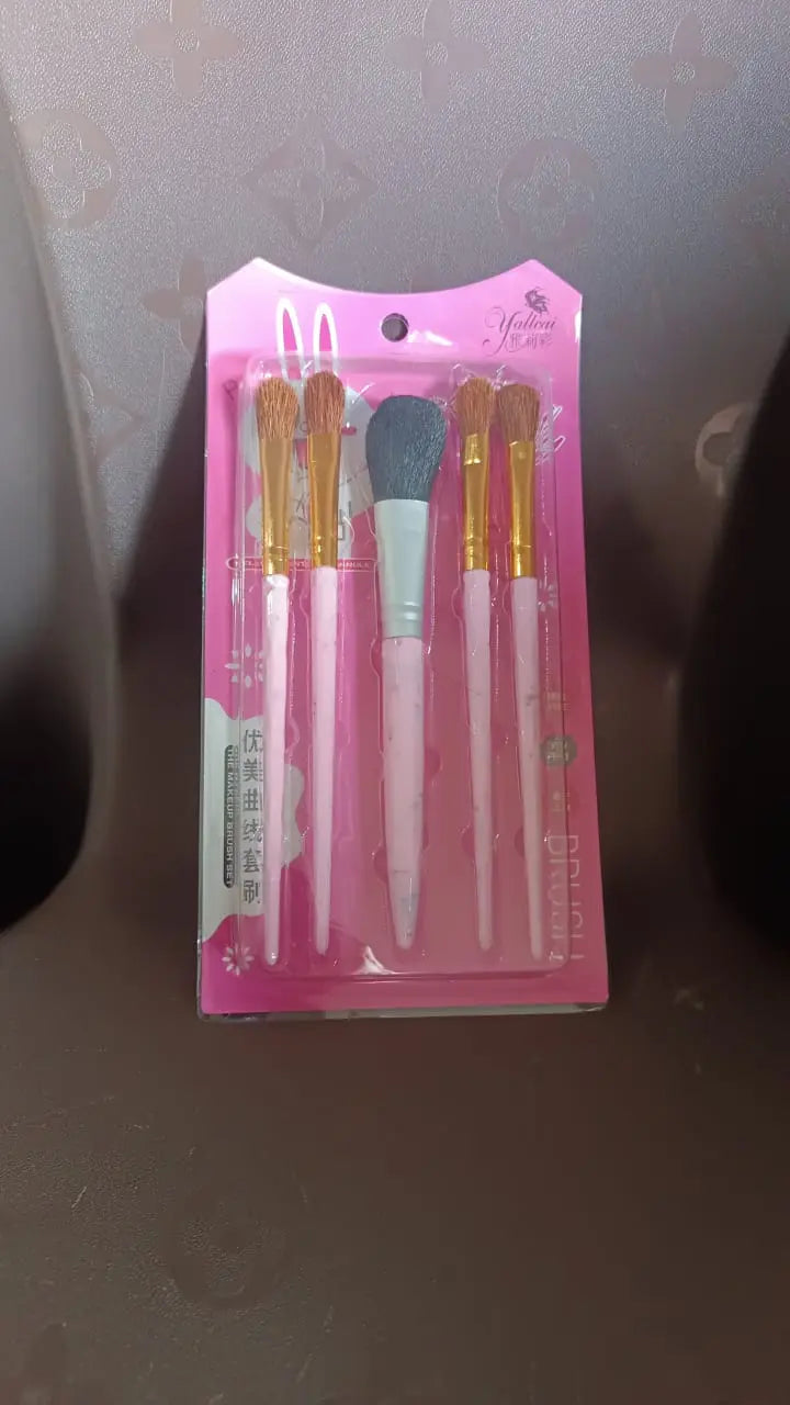 5pc Makeup Brush Tools Kit (5 Pcs Set Mix Color) - Chestore