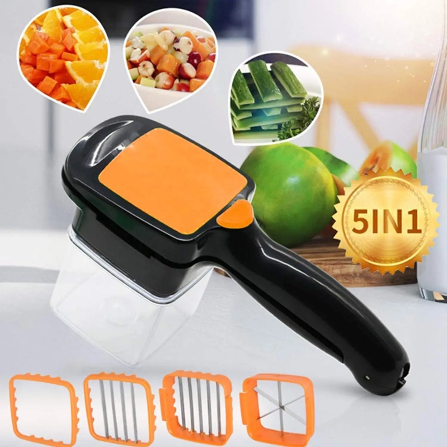 5 - in - 1 Nicer Dicer – Multipurpose Food Cutter & Shredder for Kitchen - Chestore