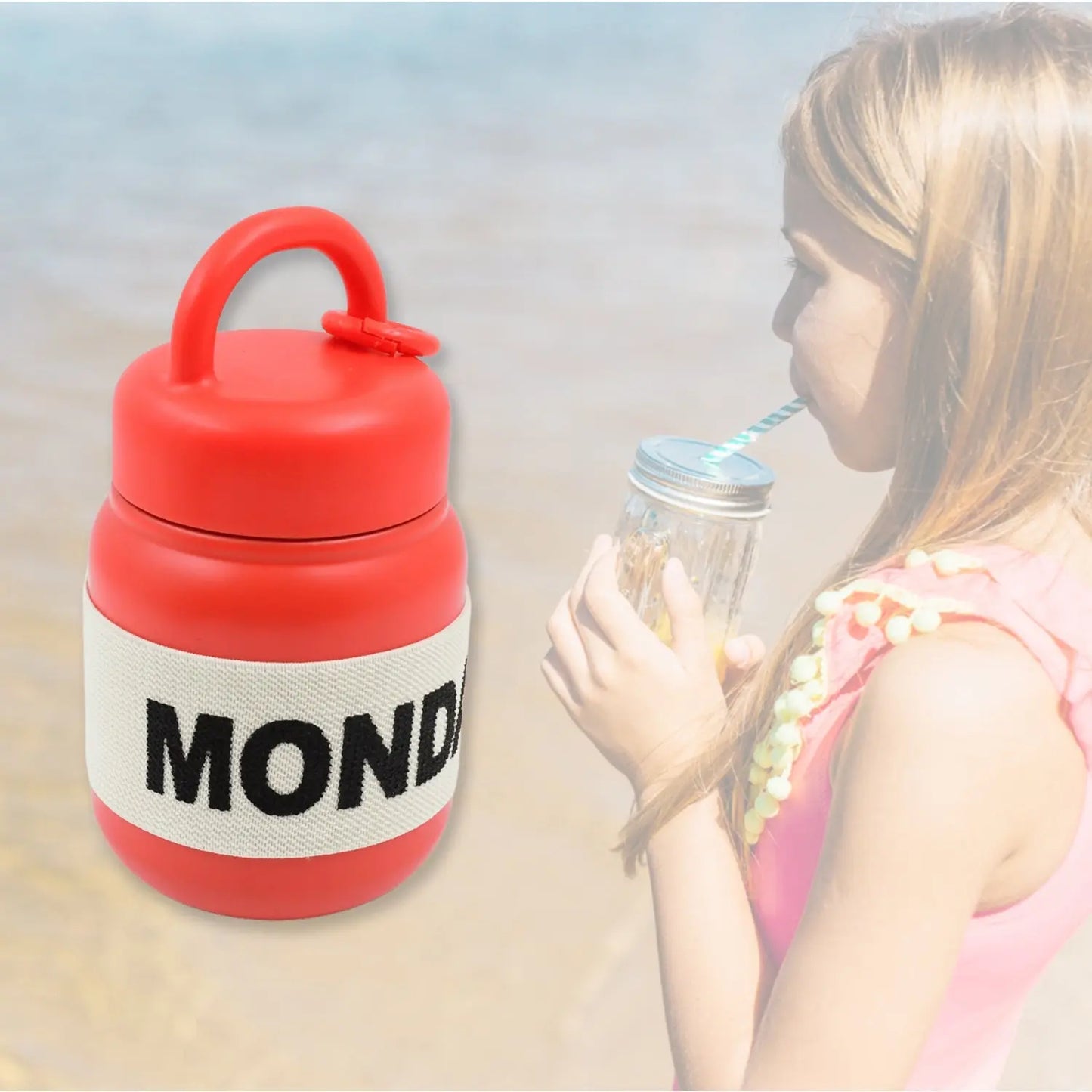 Stainless Steel Mug Bottle with Handle & Rubber Grip – Vacuum Insulated Cup (550 ml) – Hot & Cold Beverage Mug - Chestore
