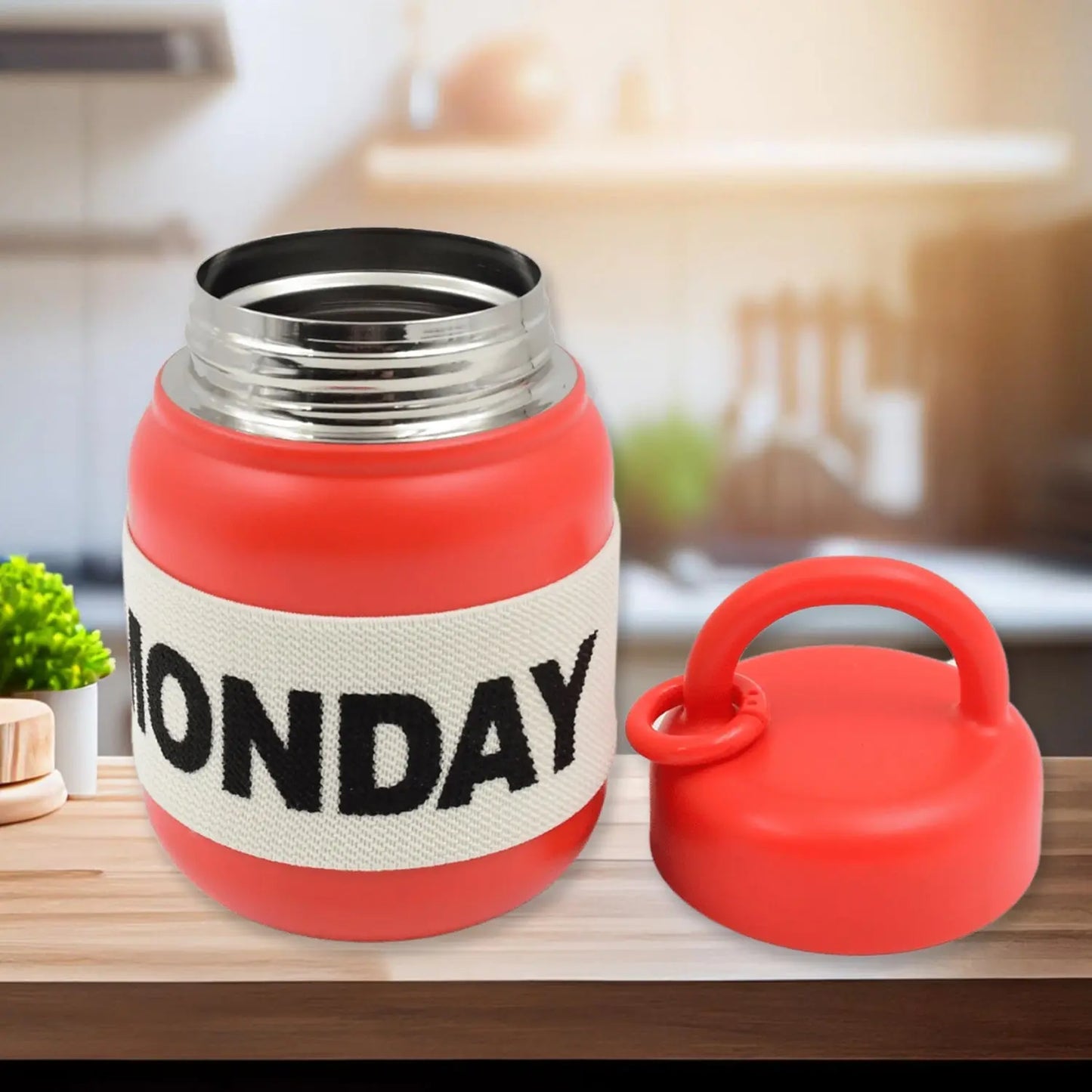 Stainless Steel Mug Bottle with Handle & Rubber Grip – Vacuum Insulated Cup (550 ml) – Hot & Cold Beverage Mug - Chestore