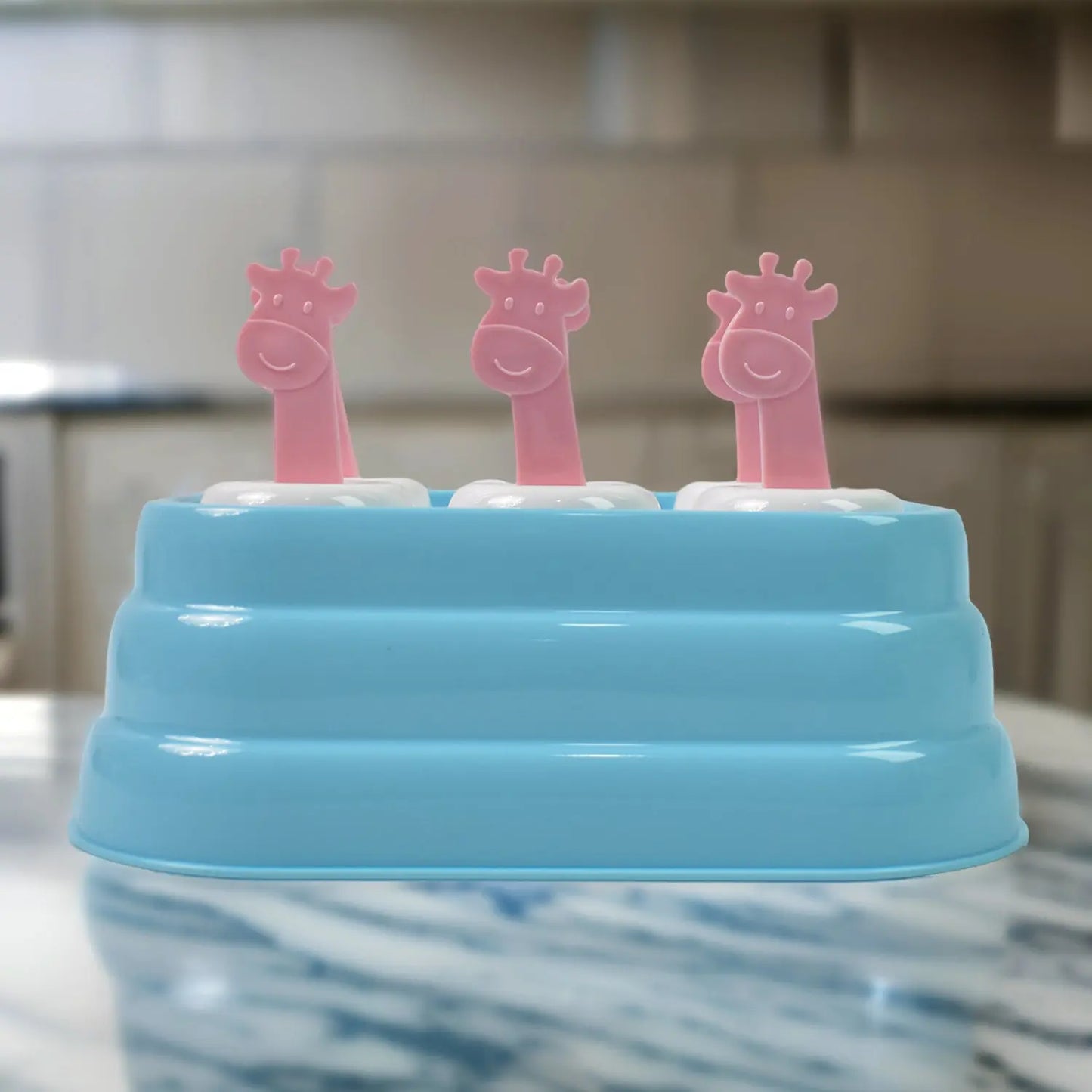 🦒 6 - Cavity Giraffe - Shaped Popsicle Molds – Plastic (1 Pc) - Chestore