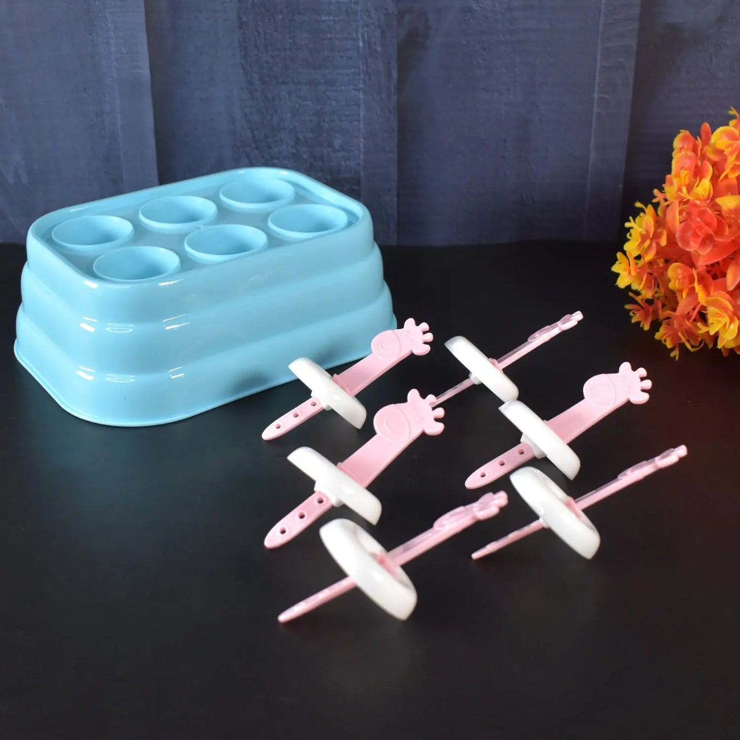 🦒 6 - Cavity Giraffe - Shaped Popsicle Molds – Plastic (1 Pc) - Chestore