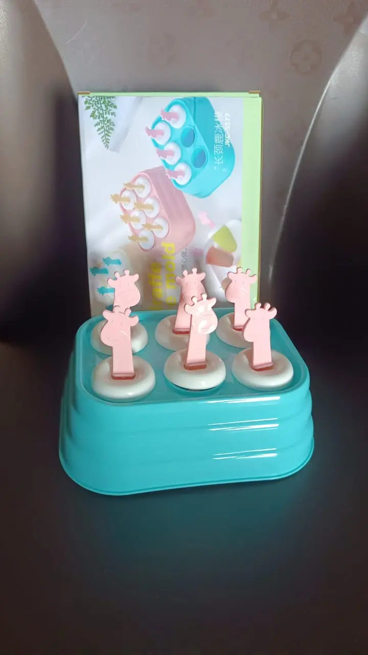 🦒 6 - Cavity Giraffe - Shaped Popsicle Molds – Plastic (1 Pc) - Chestore