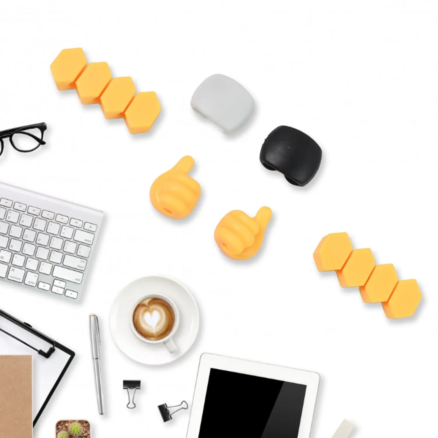 Self - Adhesive Cable Organizer Clips – 6 Pcs Desktop Wire Management Set 📎💻✨ - Chestore