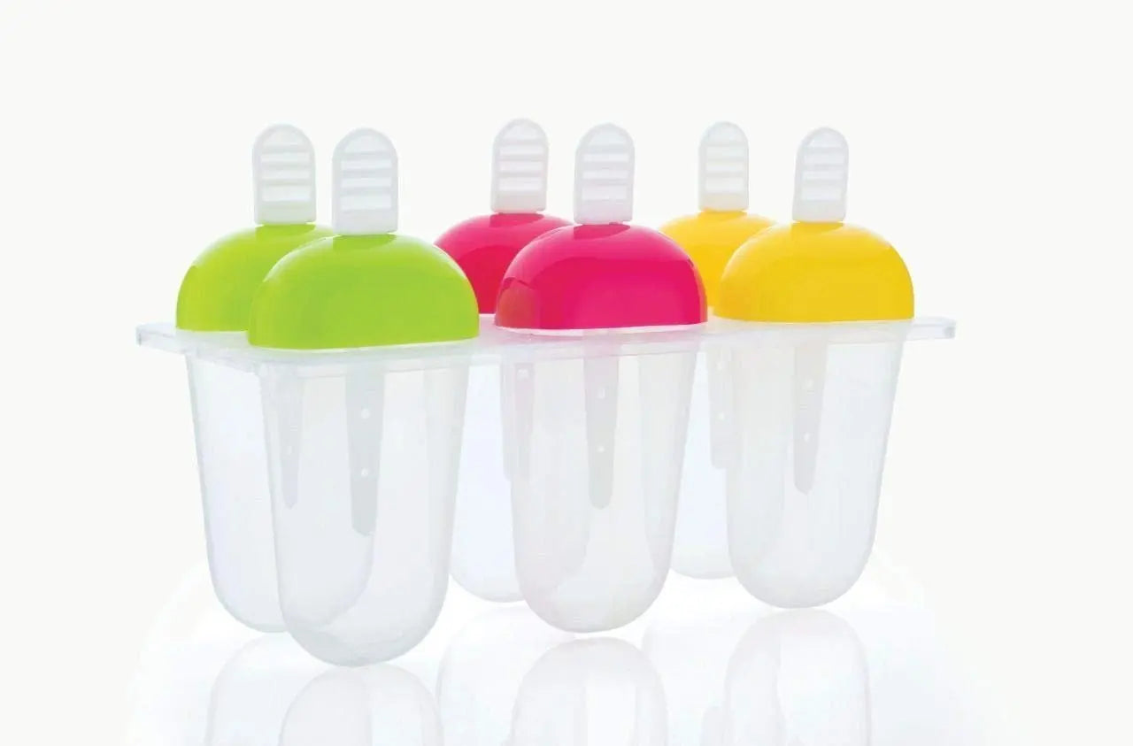 6 - Piece Multicolor Polypropylene Ice Mold | Kulfi Maker, Stick Cream & Candy Mold (Assorted Colors) - Chestore