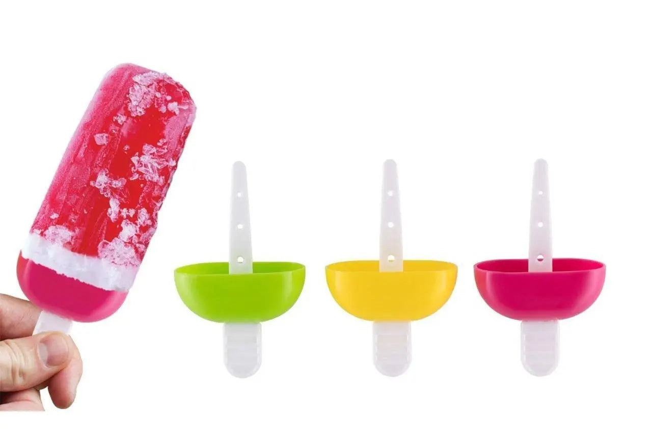 6 - Piece Multicolor Polypropylene Ice Mold | Kulfi Maker, Stick Cream & Candy Mold (Assorted Colors) - Chestore