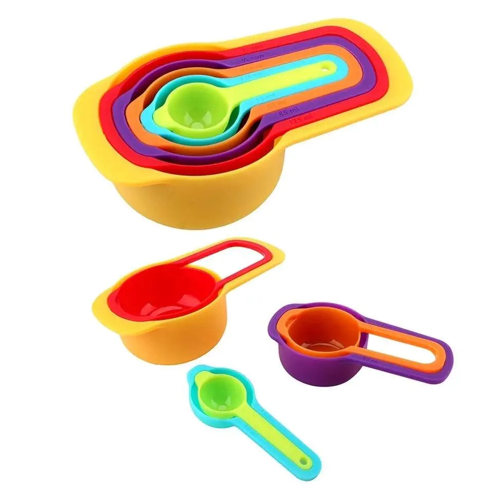 Plastic Measuring Spoons Set | 6 - Piece Kitchen Spoon Set for Accurate Ingredient Measurements - Chestore