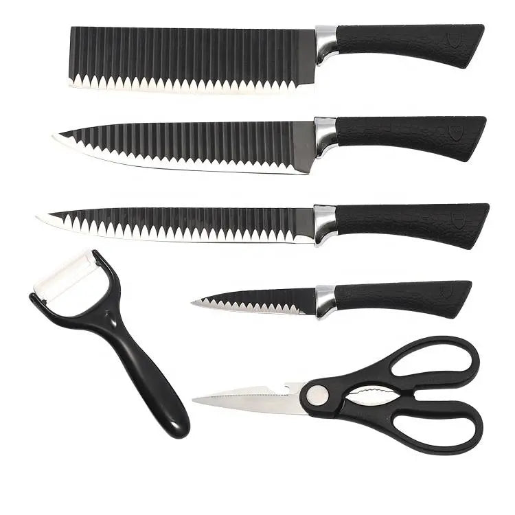 6 - Piece Stainless Steel Knife Set – Includes Chef Knife, Peeler & Scissors 🔪✨🍽️ - Chestore
