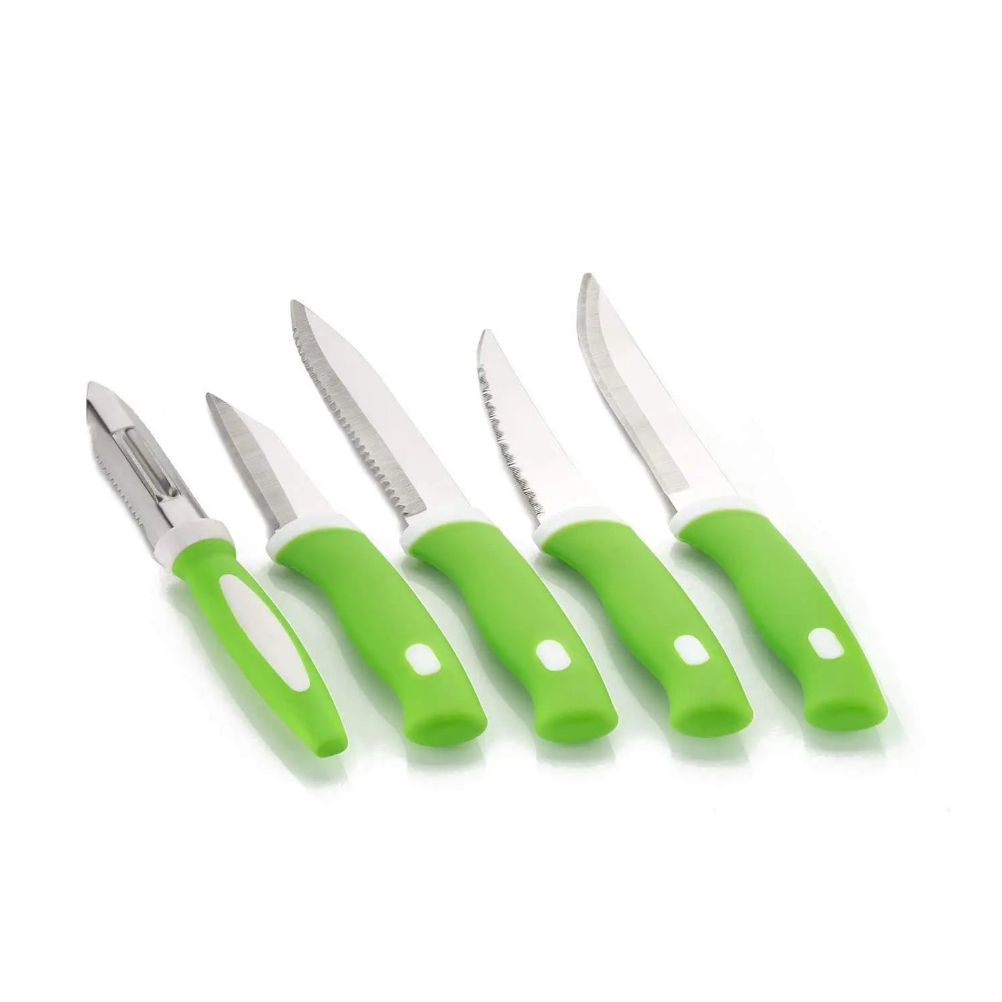 Stainless Steel Knife & Peeler Set with Stand – 6 - Piece Kitchen Essential - Chestore