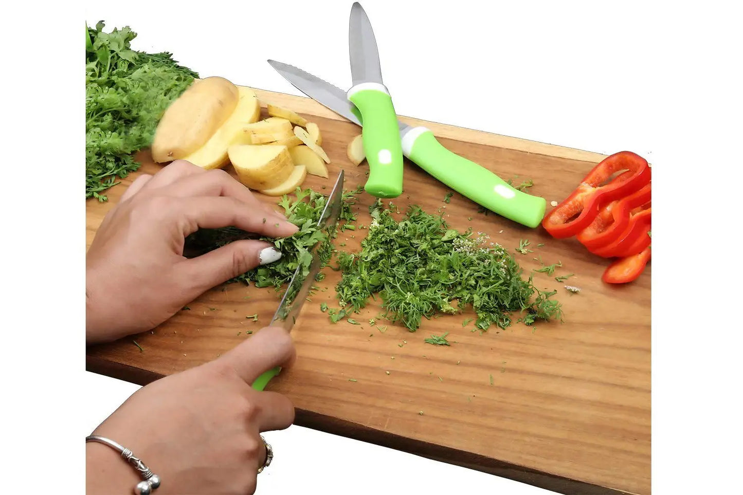 Stainless Steel Knife & Peeler Set with Stand – 6 - Piece Kitchen Essential - Chestore