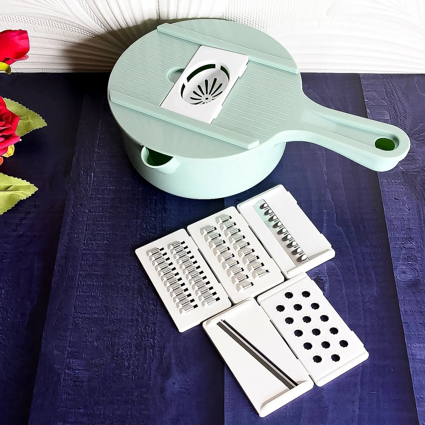 🥕 6 - in - 1 Vegetable Chopper with Drain Basket – Multifunctional Slicer Set - Chestore