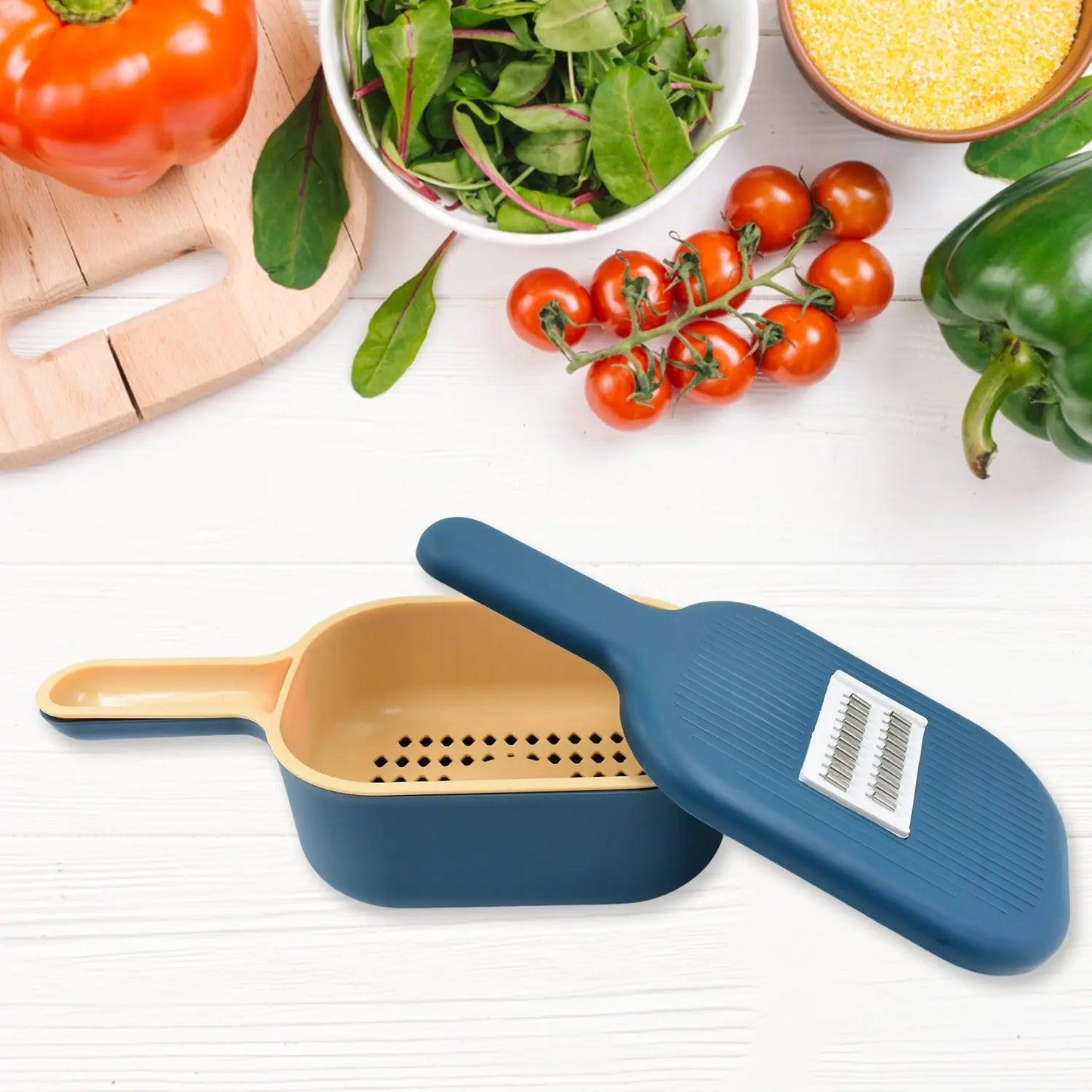 6 - in - 1 Vegetable Slicer & Cutter with Container | Kitchen Tool - Chestore