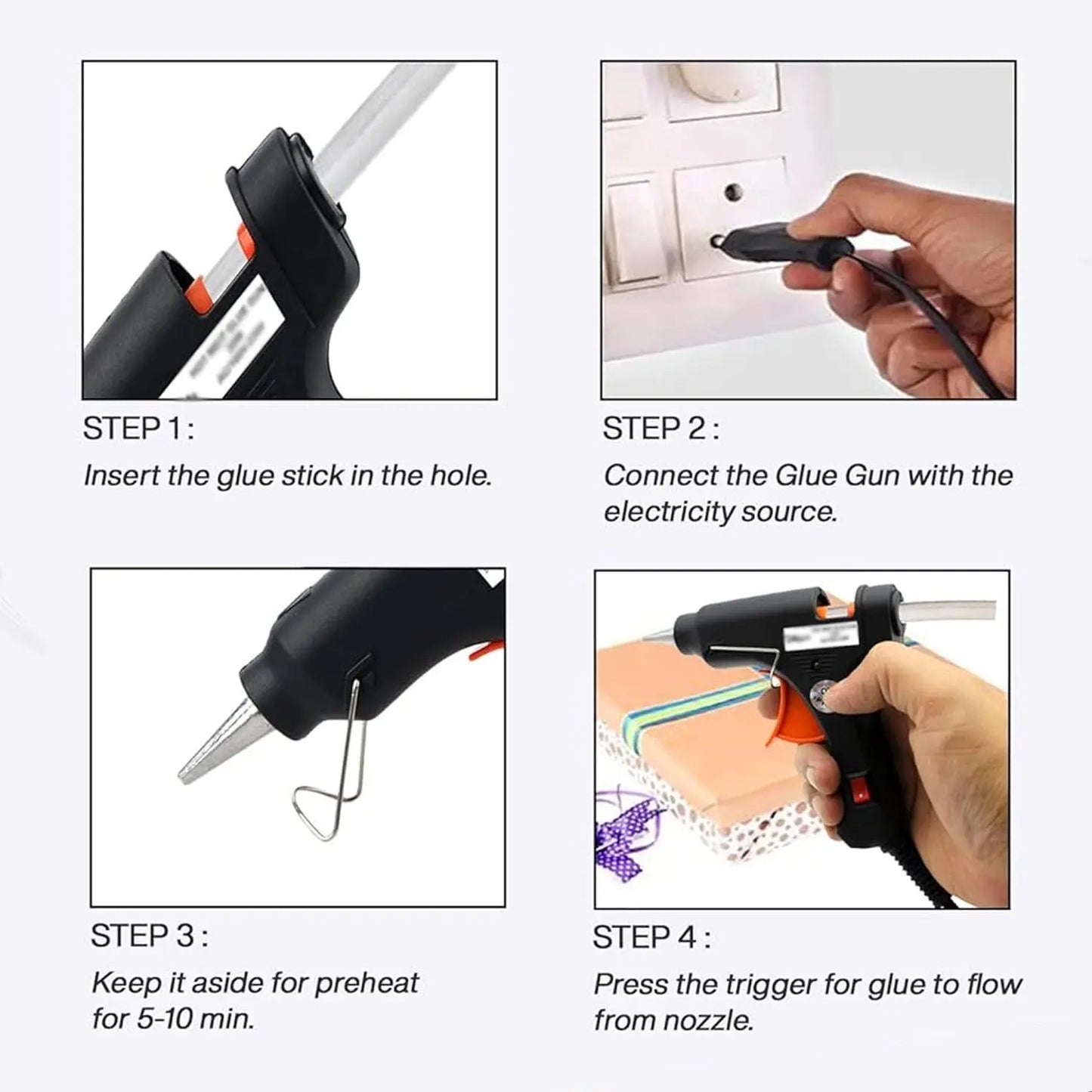 60W Glue Gun for Crafting & DIY Projects | Hot Melt Adhesive Gun | 1 PC - Chestore