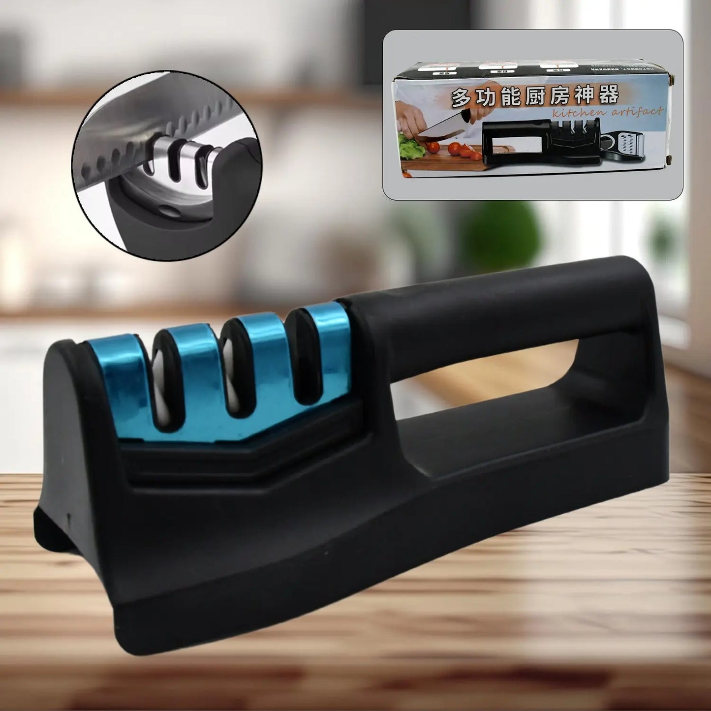 9 - in - 1 Kitchen Knife Sharpener – Multi - Function Tool with Chopper & Fish Scale Remover 🔪✨ - Chestore