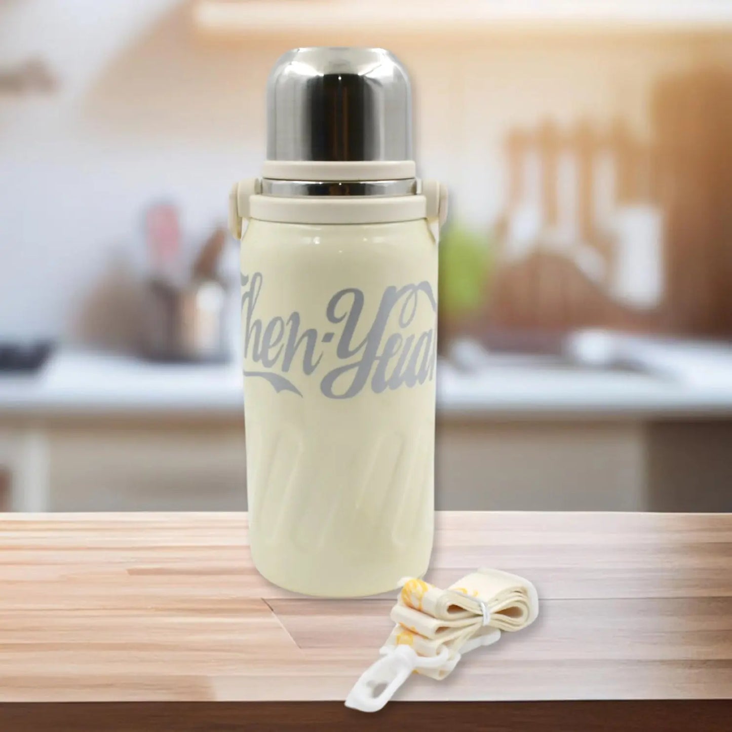 Stainless Steel Vacuum Insulated Water Bottle – Leak - Proof Flask with Hanging Strap (900ml) - Chestore