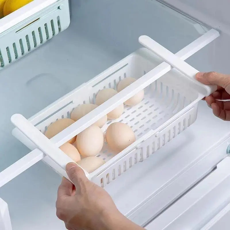 Adjustable Fridge Storage Basket Set – 4 - Piece Sliding Racks for Easy Organization - Chestore