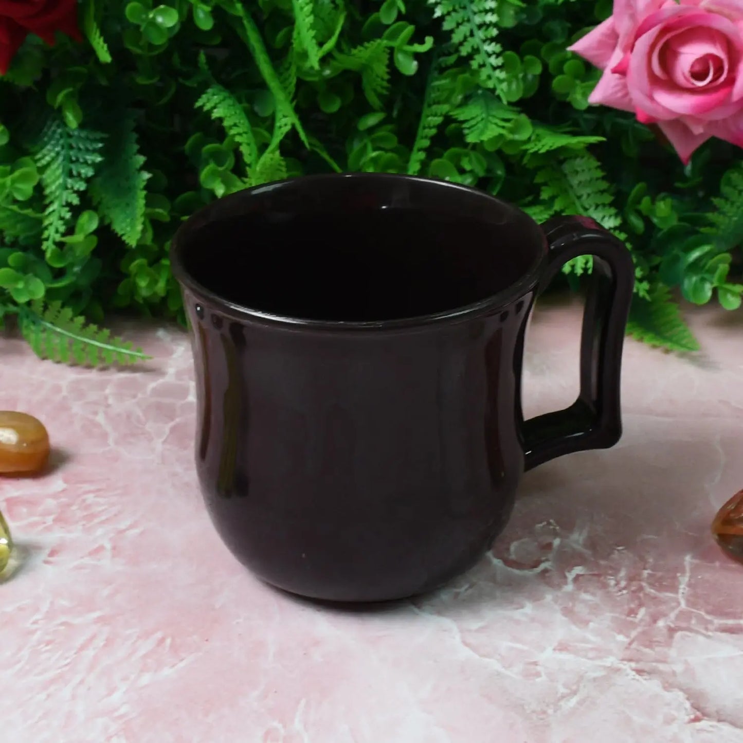 ☕ Premium Plastic Coffee/Tea Mug with Handle – Black (1 Pc) - Chestore
