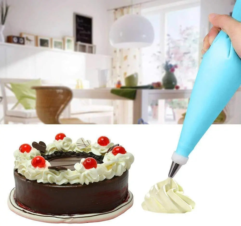 Cake Decorating Nozzle with Piping Bag | Stainless Steel Piping Cream & Frosting Nozzles - Chestore