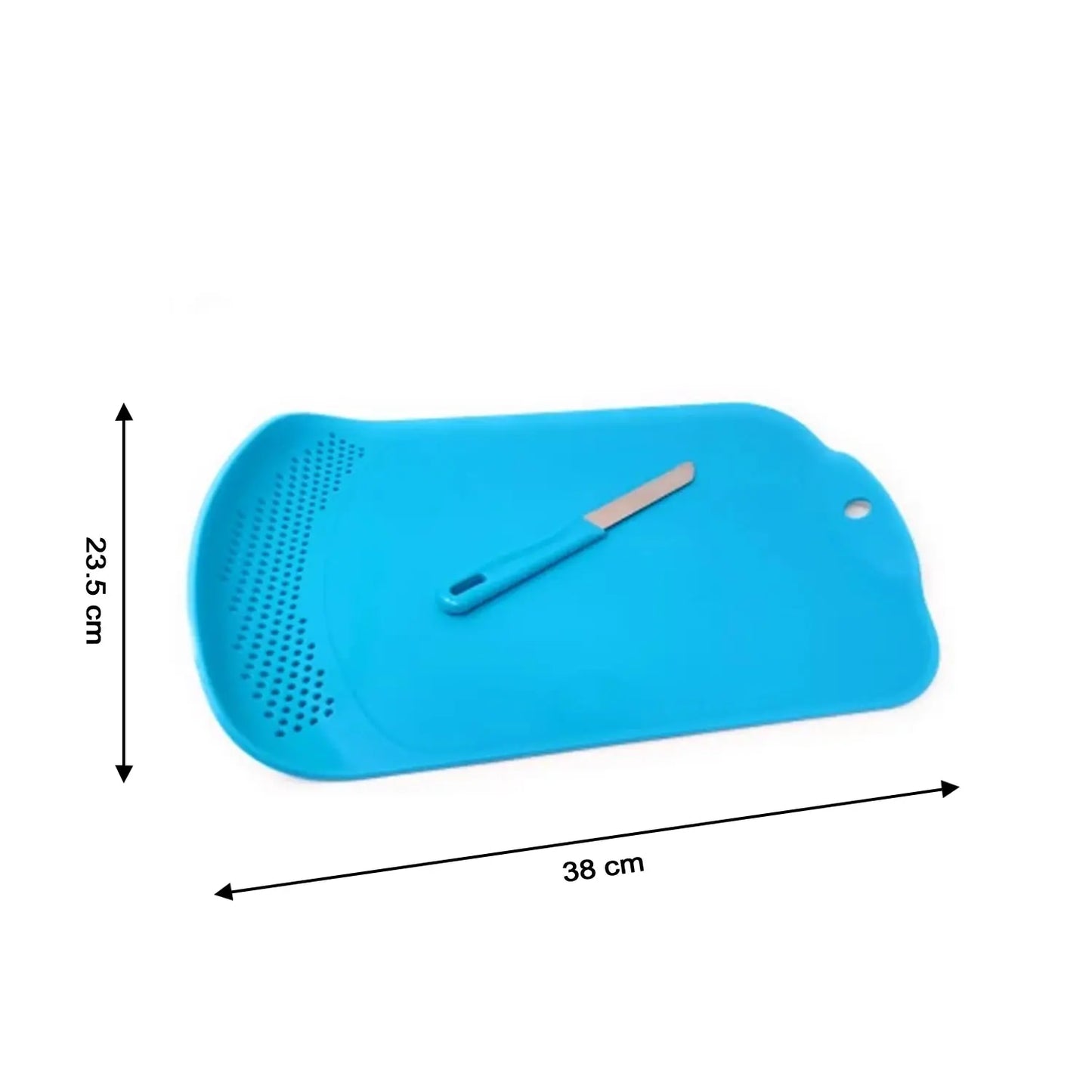 Chop & Drain Chopping Board with Sleek Knife – Multipurpose Kitchen Tool - Chestore