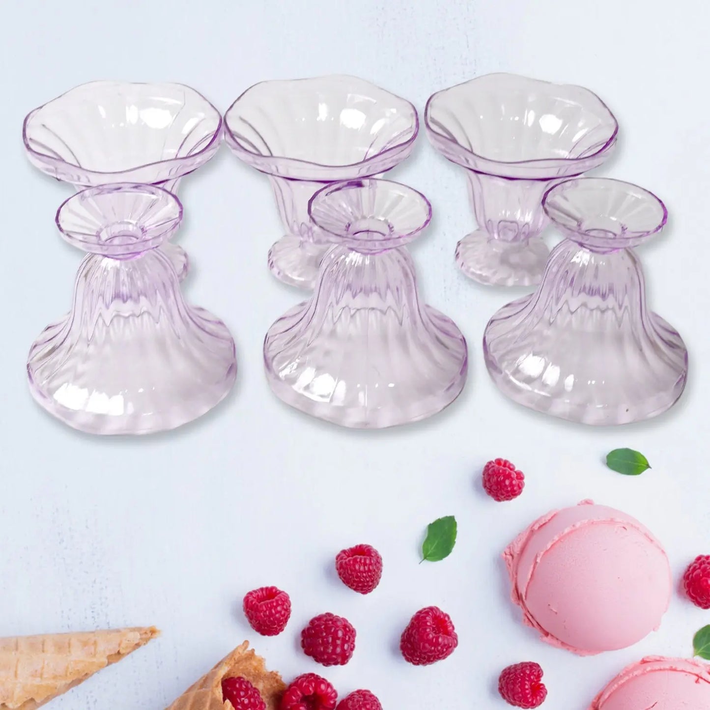 Crystal Plastic Dessert & Ice Cream Bowls – Set of 6 - Chestore