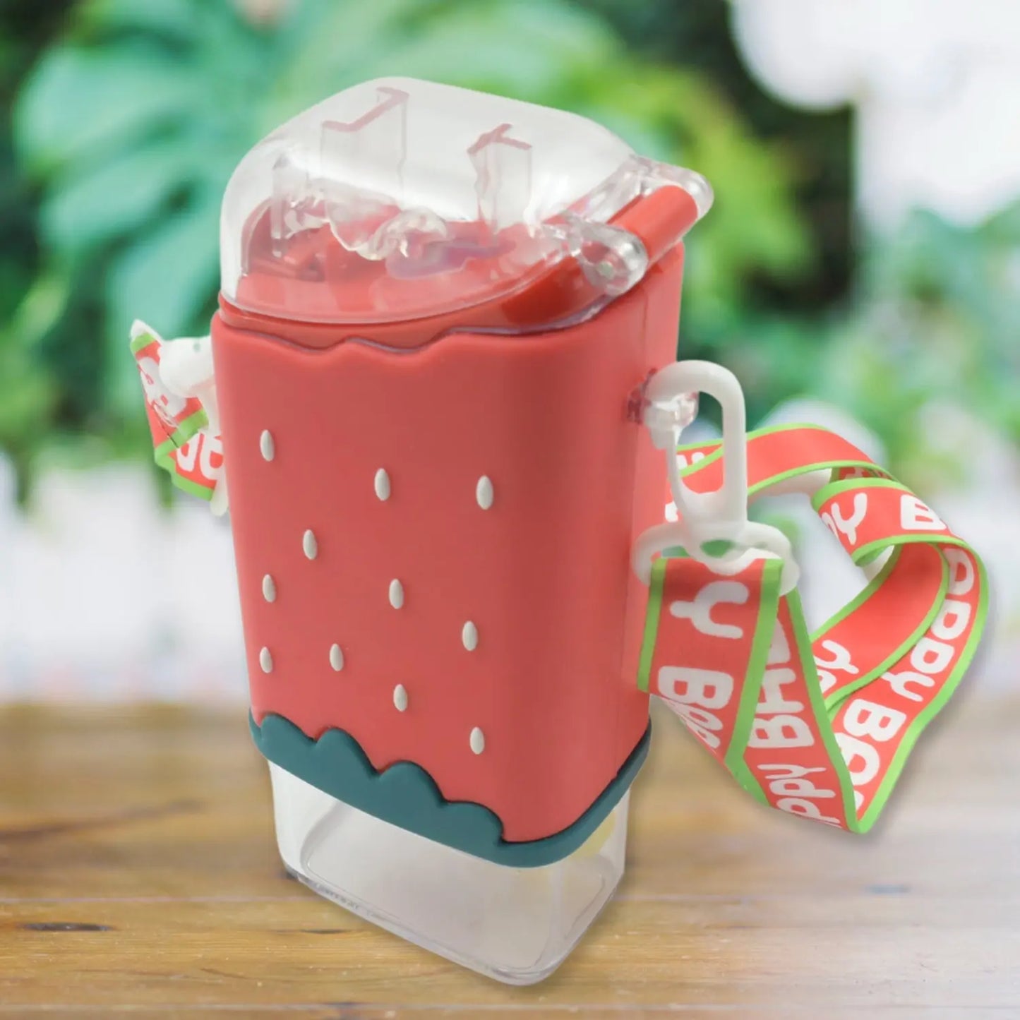 Cute Ice Cream - Shaped Kids Water Bottle – 300ml Leakproof Bottle with Straw & Strap - Chestore