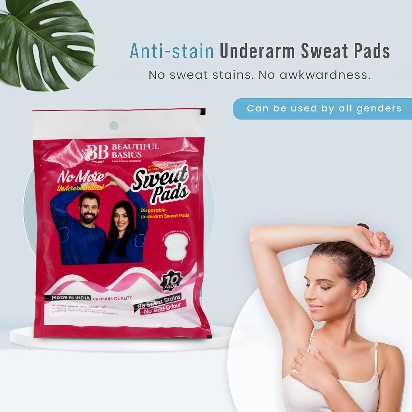 Beautiful Basics Underarms Sweat Pads Disposable (Pkts 6x 60 Pcs Set) - Chestore
