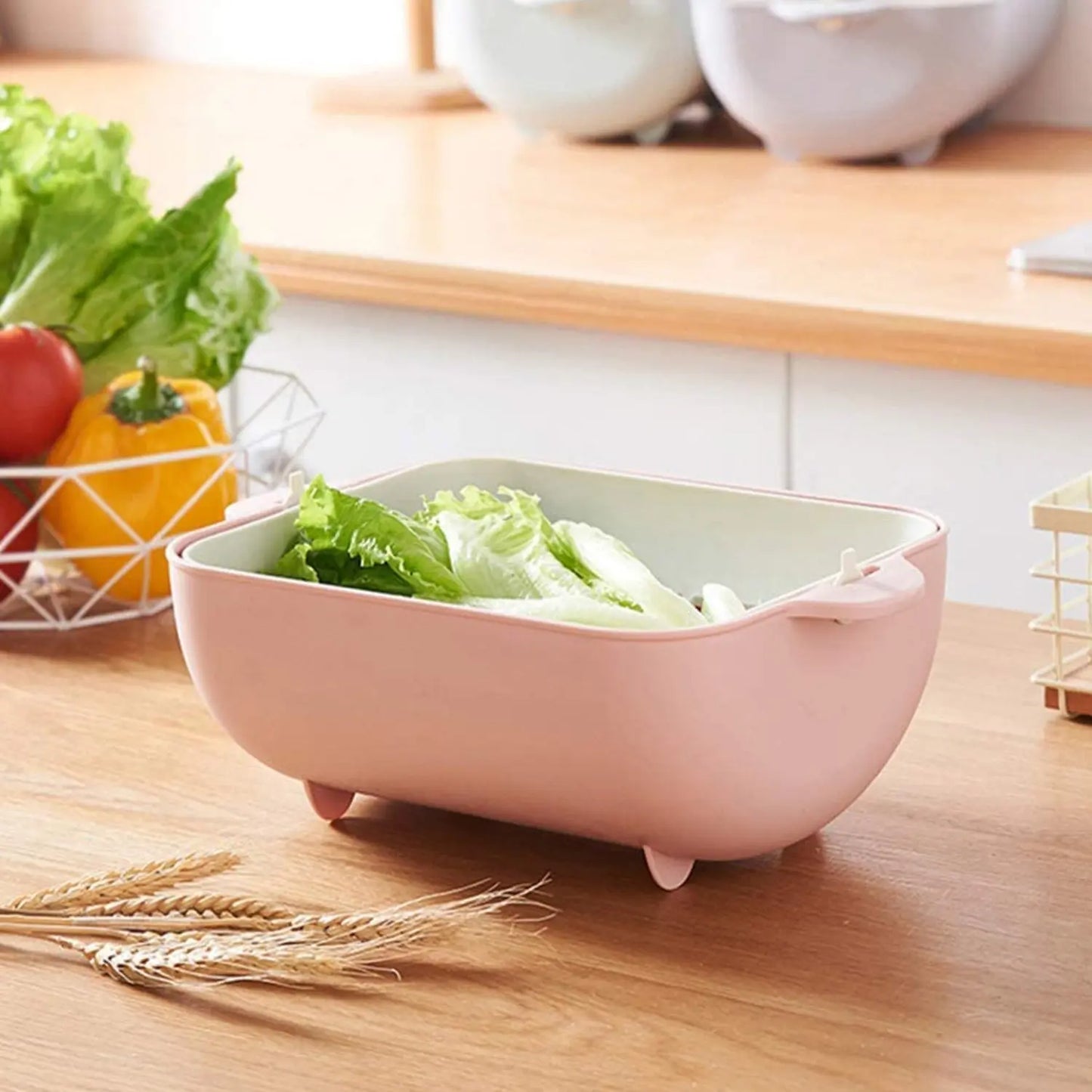 Multifunctional Double - Layer Rotatable Strainer Bowl – BPA - Free - Chestore