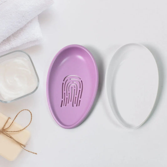 Plastic Soap Dish With Drain Soap Holder Double - layer (1 Pc) - Chestore
