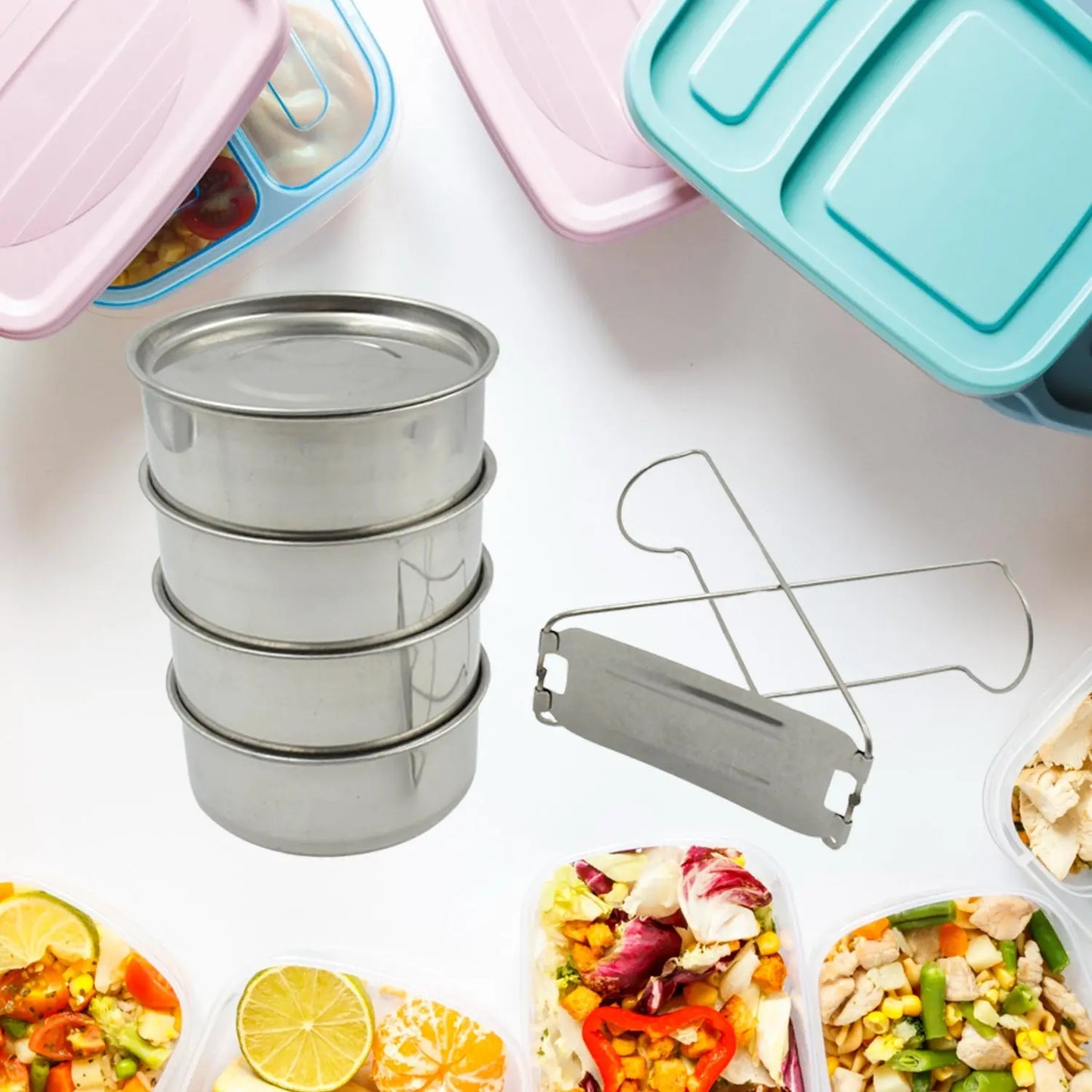 Double Wall Insulated Stainless Steel Tiffin – 4 - Compartment Leakproof Lunch Box - Chestore