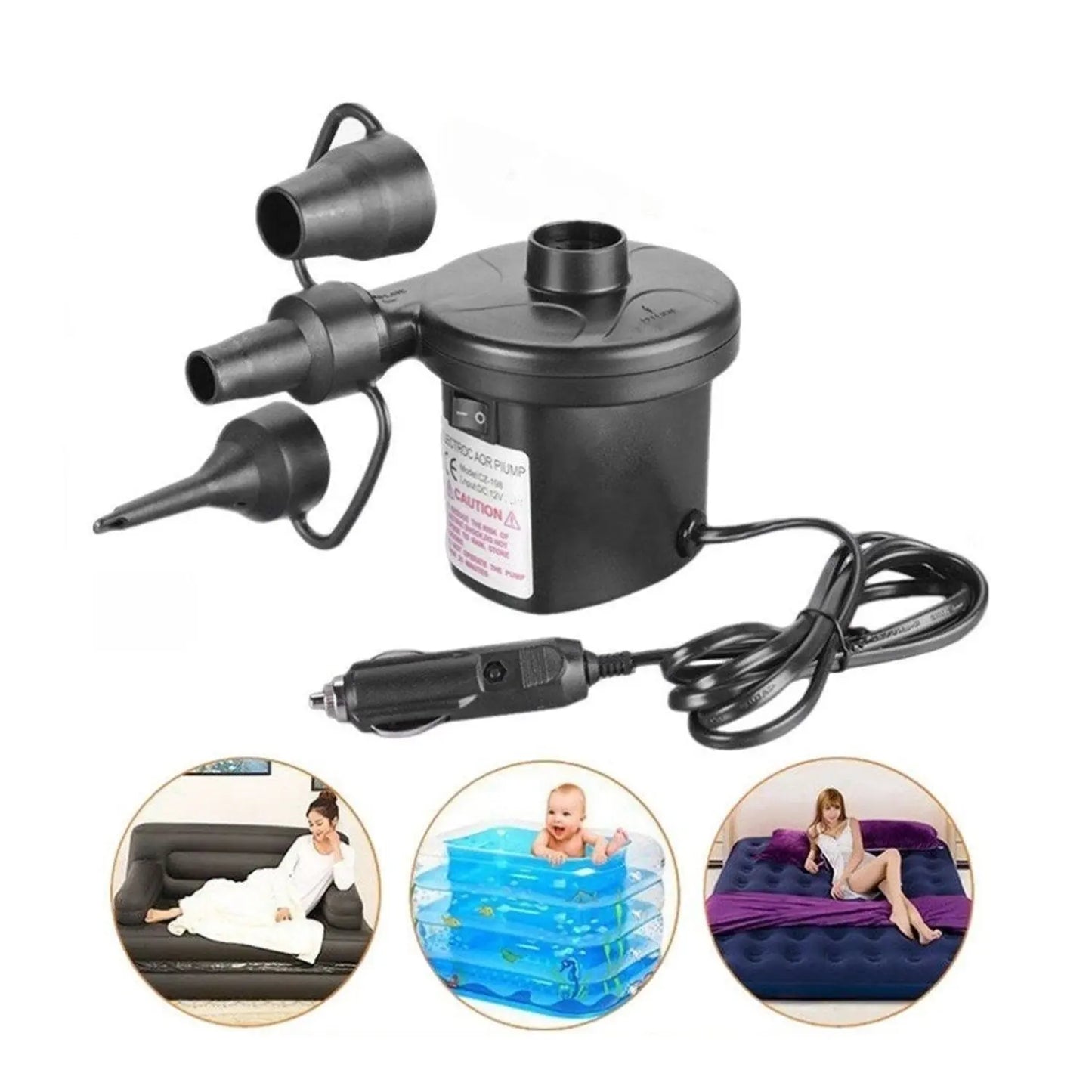 Multi - Purpose Electric Air Pump – Fast Inflation & Deflation for Beds, Pools & More - Chestore