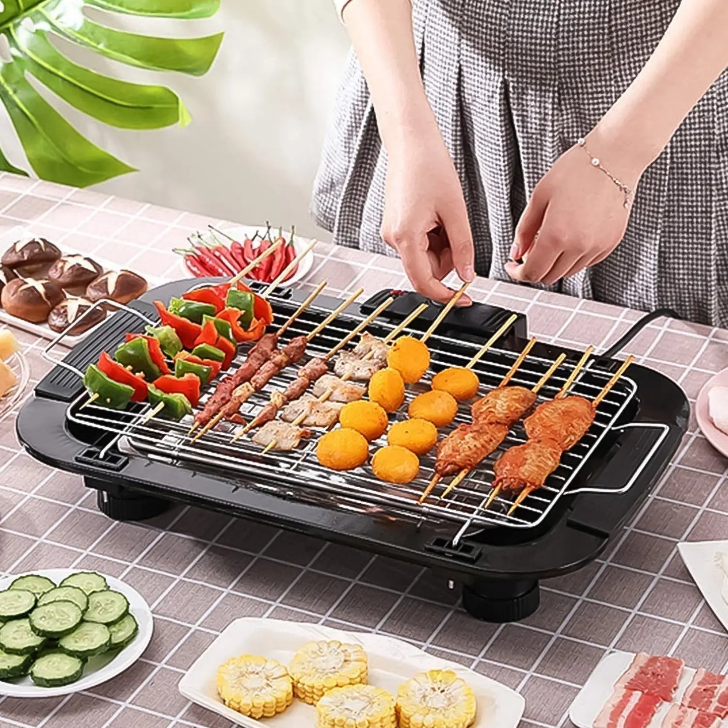 Electric Barbecue Grill | 2000W Portable Indoor BBQ Grill (1 Pc) - Chestore