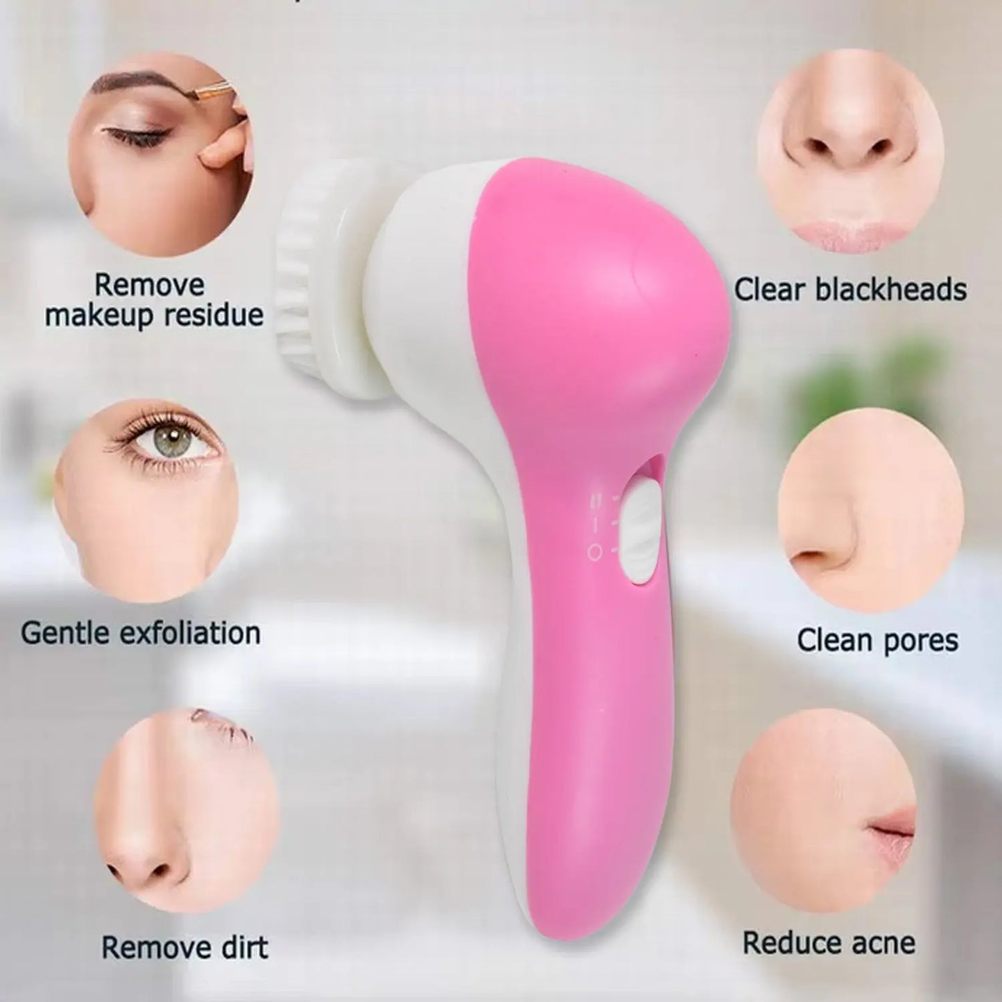 Facial Beauty Brush Face Massager (1 Pc With 2 Aa Battery Included) - Chestore
