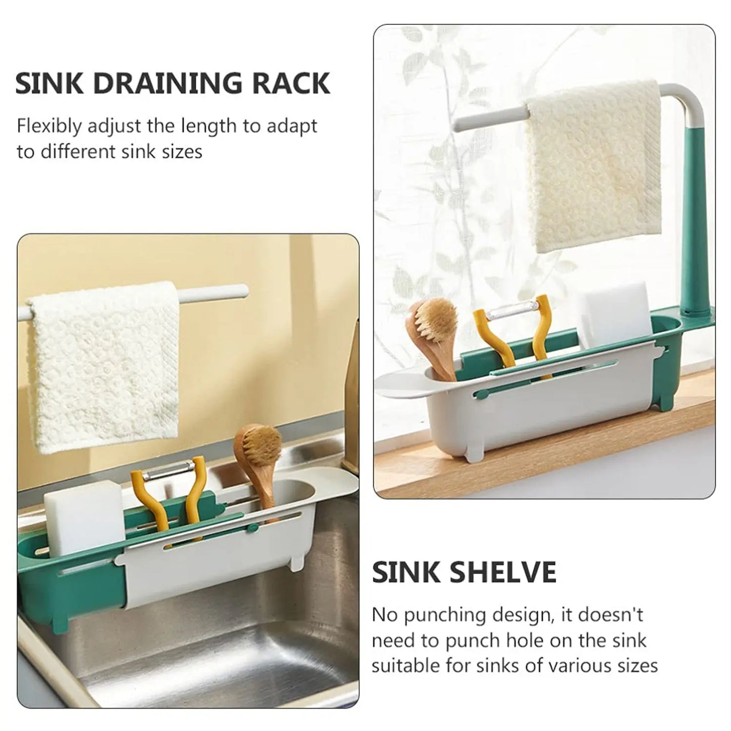 Expandable Kitchen Drying Basket Rack – Adjustable & Space - Saving Dish Drainer - Chestore