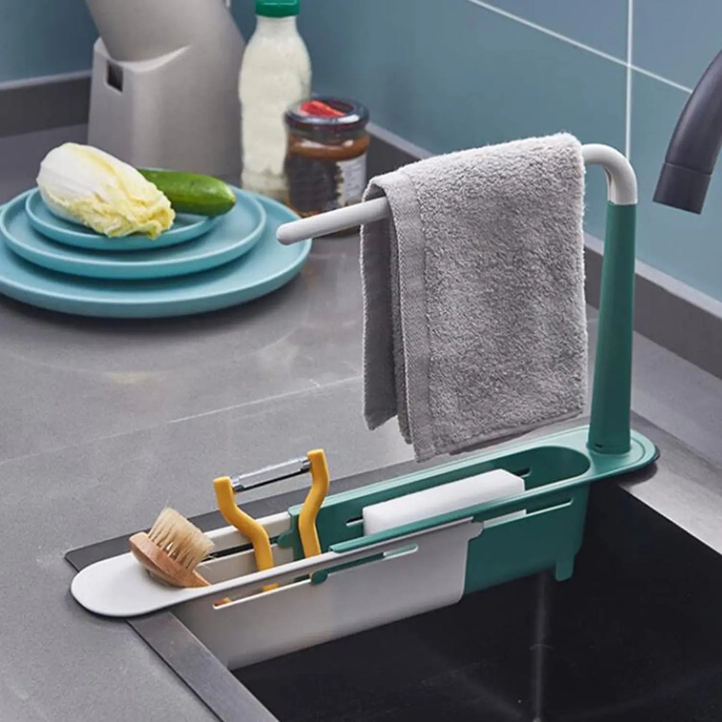Expandable Kitchen Drying Basket Rack – Adjustable & Space - Saving Dish Drainer - Chestore