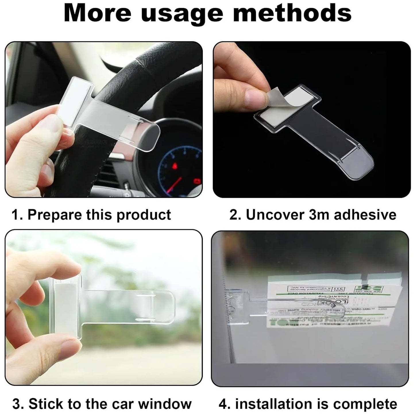 Windscreen Cardholder & FASTag Stand – Transparent Ticket Holder (2 Pc Set) - Chestore