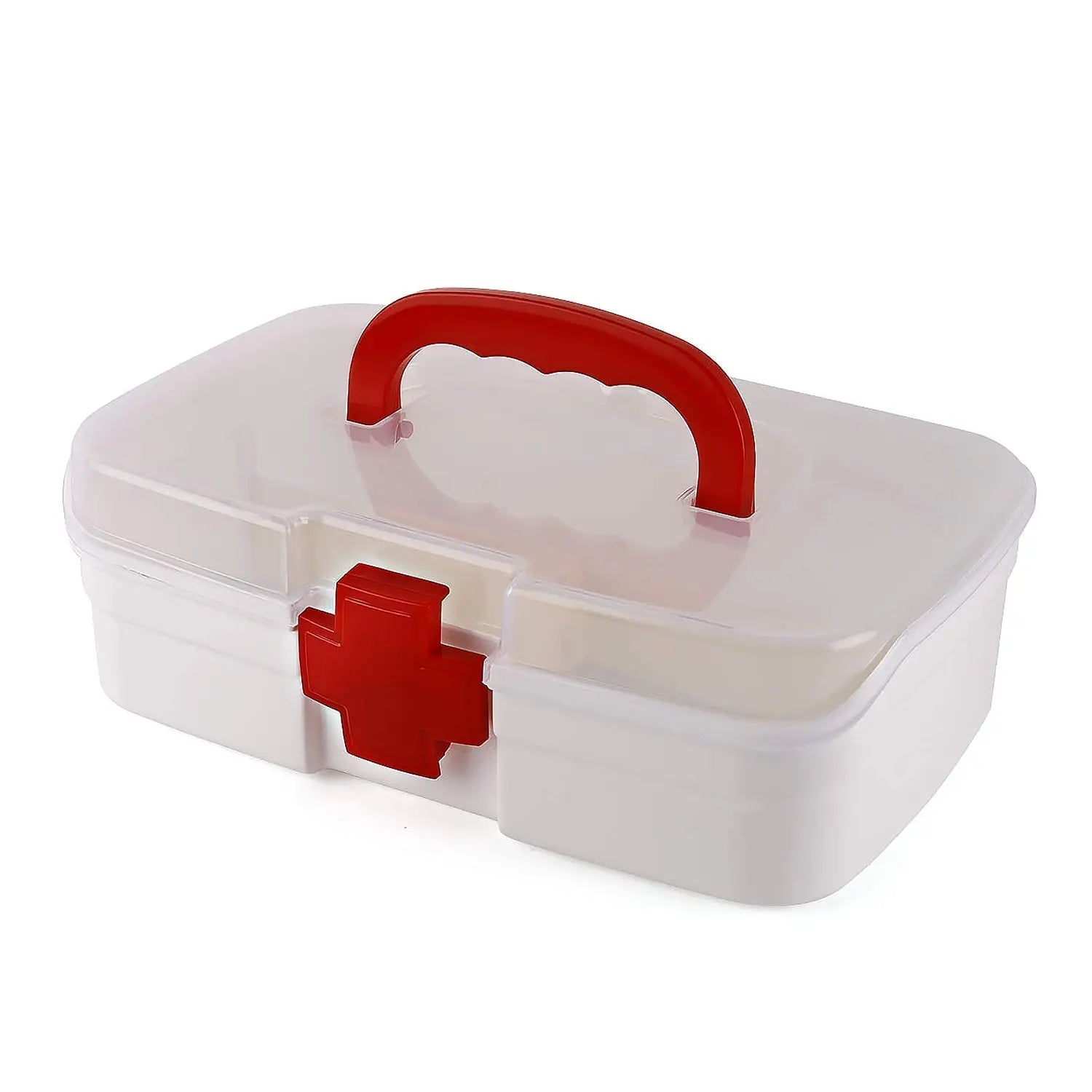 3 - Compartment Medical Storage Box – First Aid Organizer with Handle & Detachable Tray - Chestore
