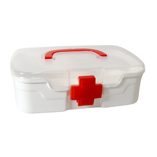 Multi - Purpose Medical Storage Box with Handle & Detachable Tray | Transparent First Aid Organizer – 1 Pc - Chestore