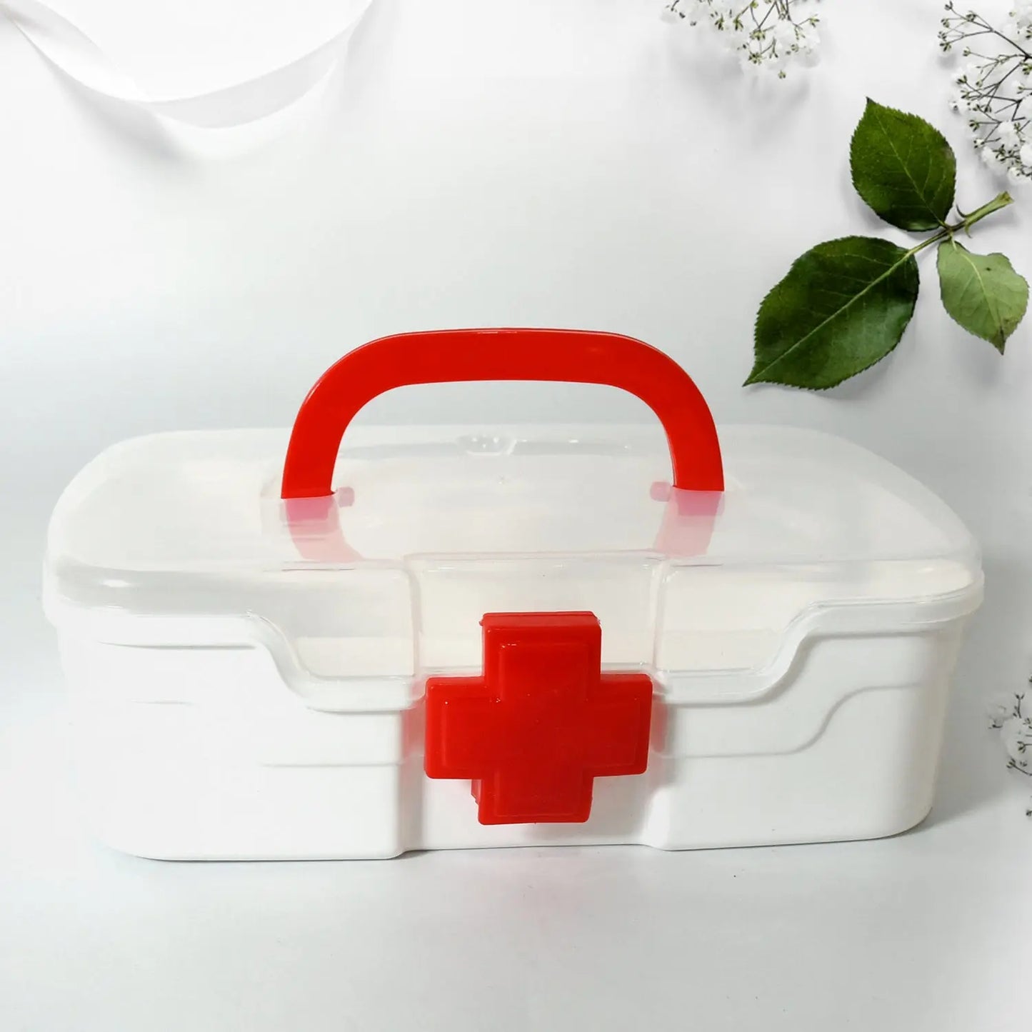 Multi - Purpose Medical Storage Box with Handle & Detachable Tray | Transparent First Aid Organizer – 1 Pc - Chestore
