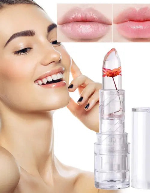 Flower jelly lipstick – color-changing gel moisturizer with real flower core