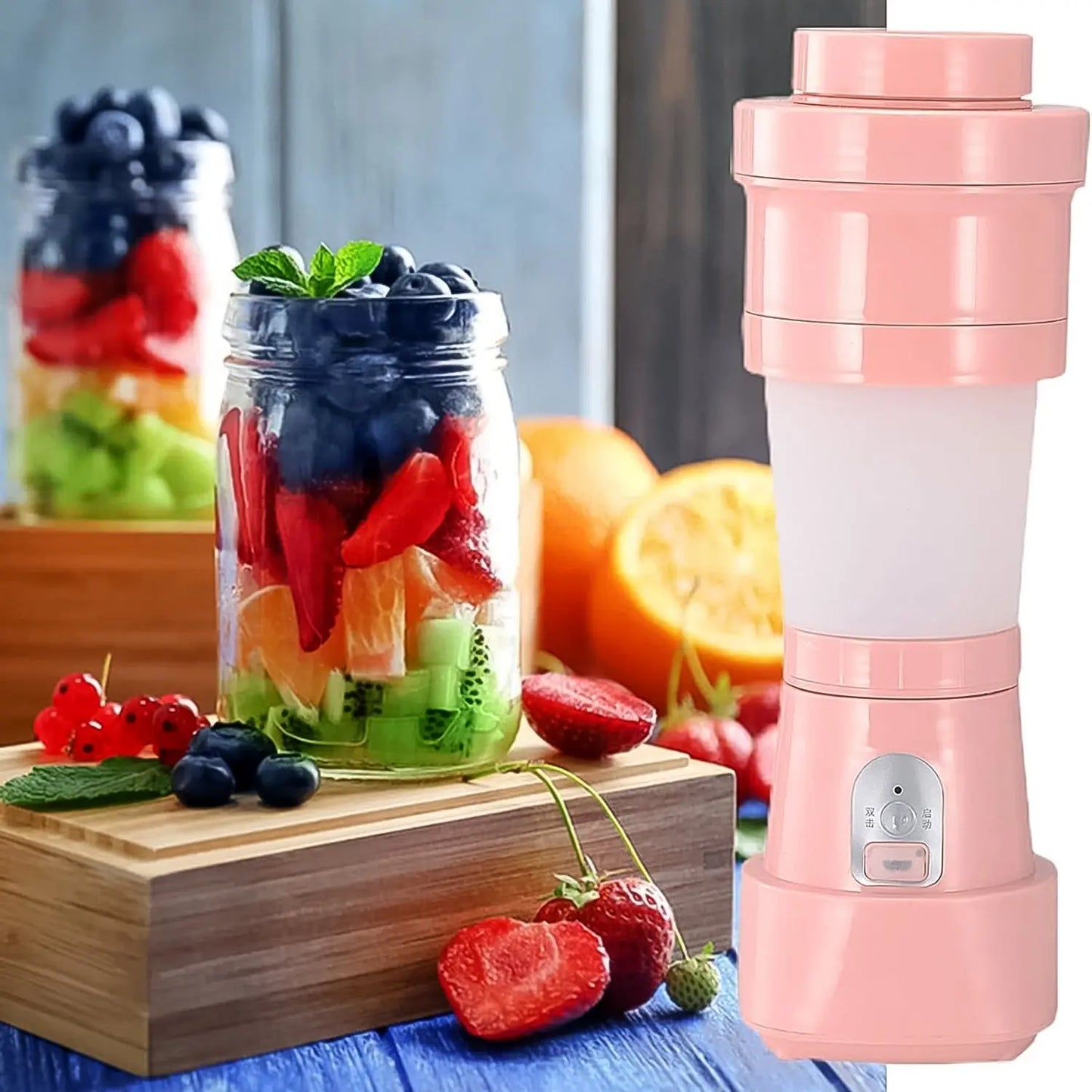 Foldable Electric Juicer | 500ml Portable Blender with 6 Blades - Chestore