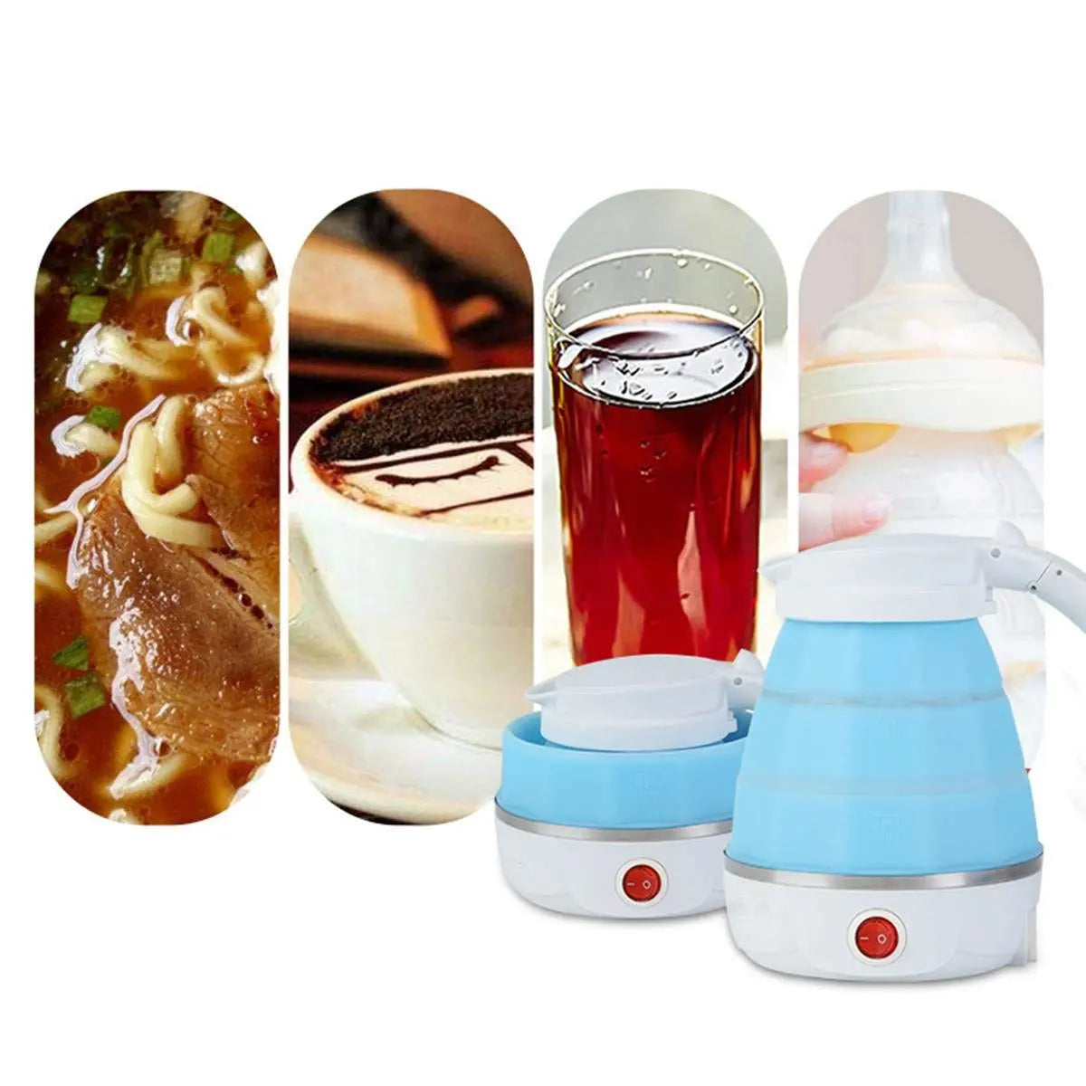 Silicone Foldable Collapsible Electric Water Kettle – Portable Camping Boiler - Chestore
