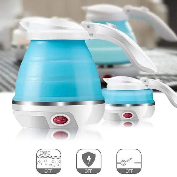 Silicone Foldable Collapsible Electric Water Kettle – Portable Camping Boiler - Chestore