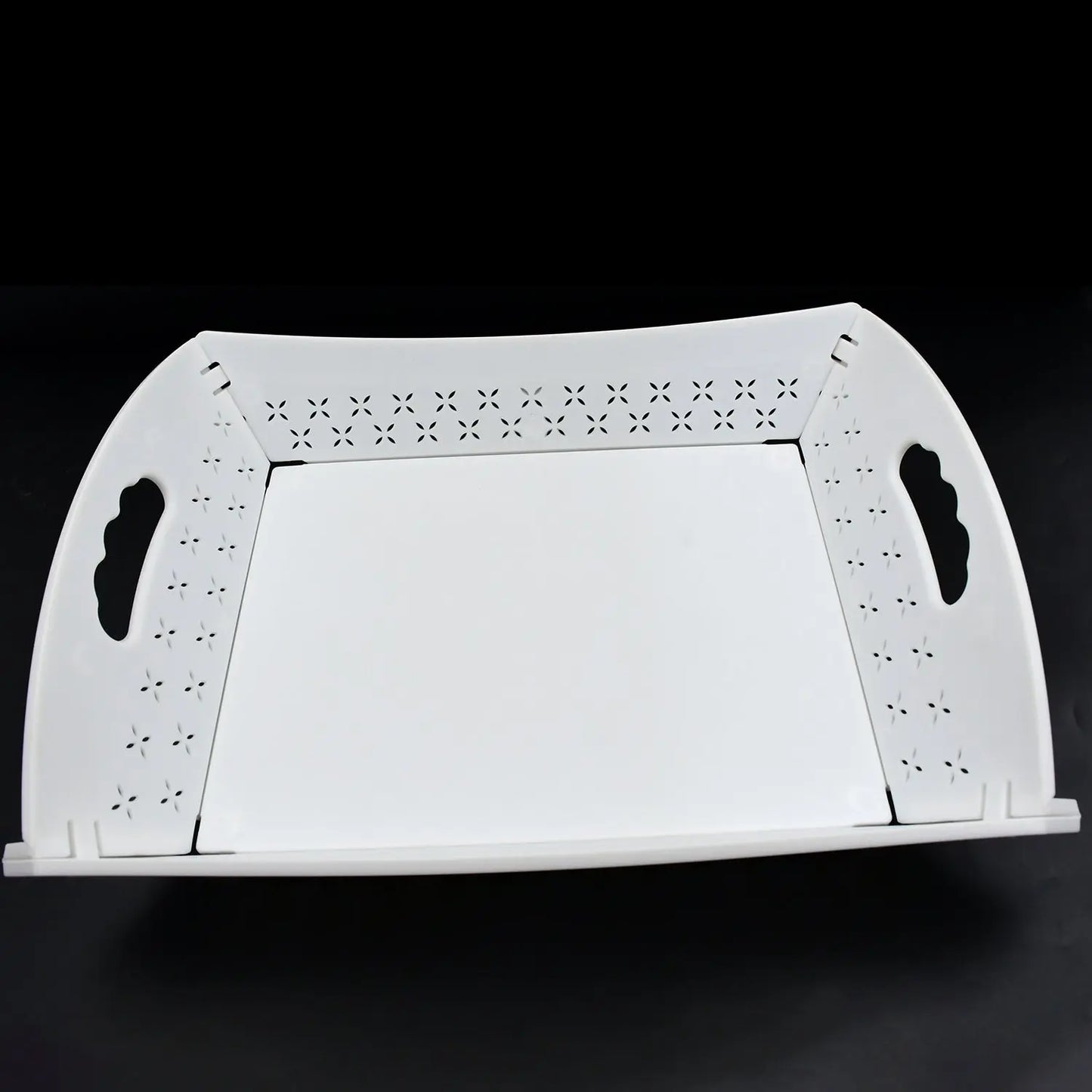 Foldable Serving Tray with Handle | Plastic Food Tray for Kitchen, Outdoor & Restaurant Use - Chestore