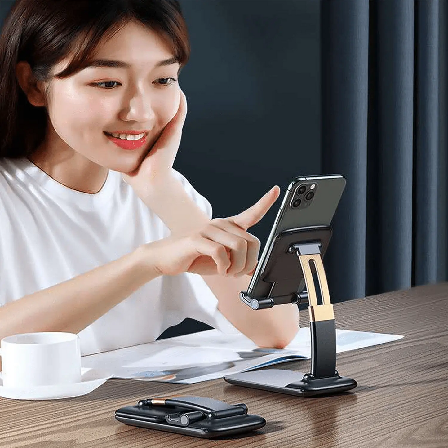 1286 Phone Holder For Table Foldable Universal Mobile Stand For Desk - Chestore