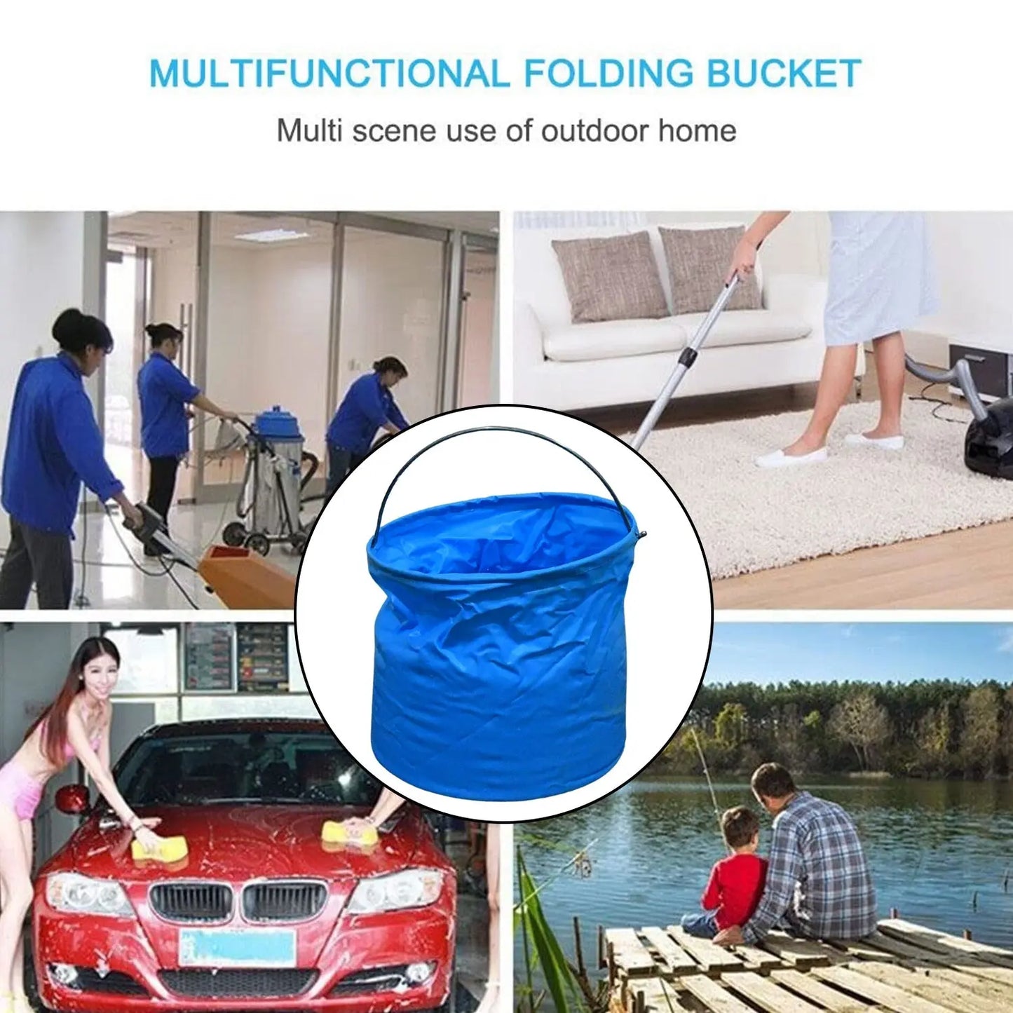 Folding Bucket – Portable, Lightweight & Multi - Functional for Cleaning, Fishing & Outdoor Use - Chestore