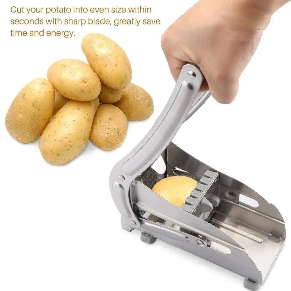 French Fries & Potato Chips Cutter – Potato Strip Cutter Machine with Blade - Chestore